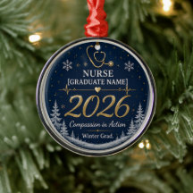 Aangepaste verpleegster ornament 2026 | Gepersonal
