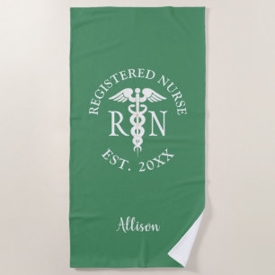 Aangepaste verpleegster RN Afstuderen Green Medica Strandlaken