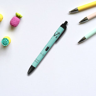 Aangepaste verpleegster scrub leven monogram zwarte inkt pen