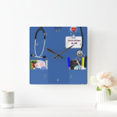 Aangepaste verpleegstraten in blauw vierkante klok (Huis)