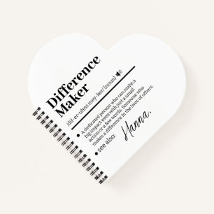 Aangepaste Verschil Maker, Cadeau voor Mentor Waar Notitieboek