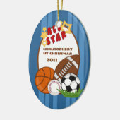 Aangepaste versiering Alle Star Blue Keramisch Ornament (Links)