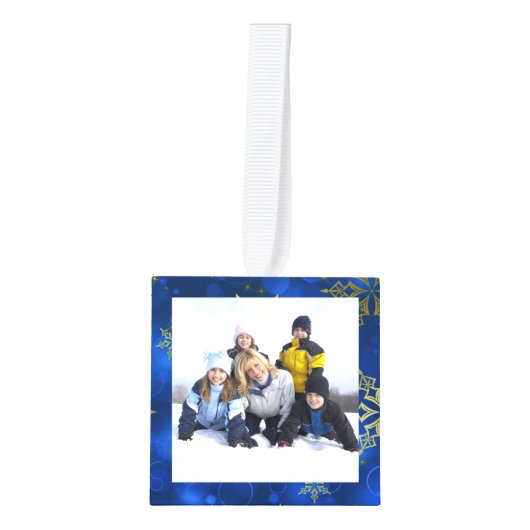 Aangepaste versiering van 4 foto-kubusbeelden kubus ornament (Voorkant)