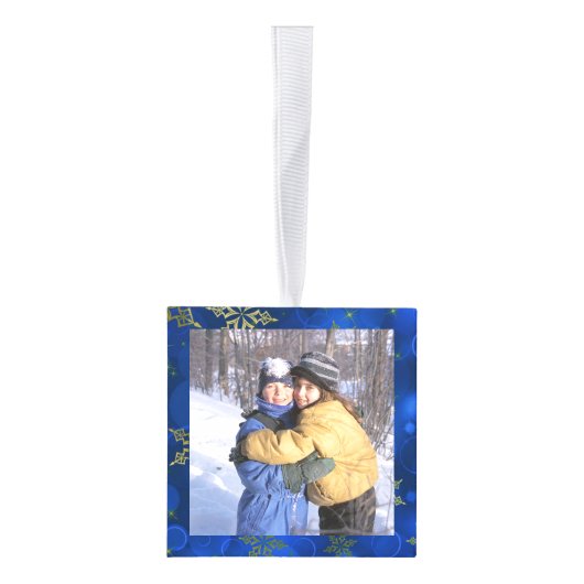 Aangepaste versiering van 4 foto-kubusbeelden kubus ornament (Rechts)