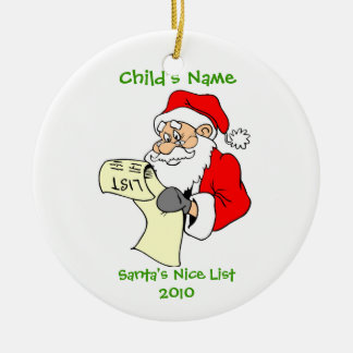 Aangepaste versiering van de Nice-lijst van Santa Keramisch Ornament