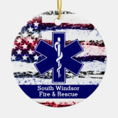 Aangepaste versiering van Dept EMS Star Life-Logo Keramisch Ornament (Voorkant)