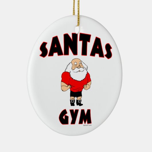 Aangepaste versieringen Santas Gym Keramisch Ornament (Rechts)