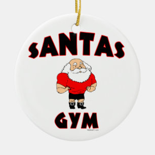 Aangepaste versieringen Santas Gym Keramisch Ornament