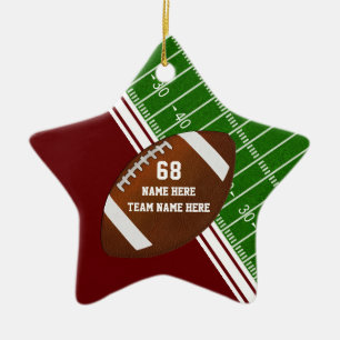 Aangepaste versieringen voor Football Player, maro Keramisch Ornament
