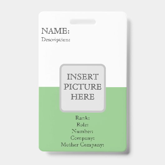Aangepaste verticale ID-badge Badge (Voorzijde)