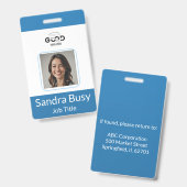 Aangepaste verticale werknemer foto-ID badge | Pro (Voor- en achterkant)