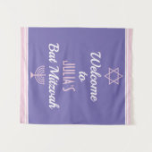 Aangepaste verwelkoming voor Bat Mitzvah Wandkleed (Voorkant (horizontaal))