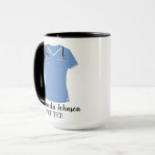 Aangepaste Vet Tech Blue Scrubs Mok (Voorkant links)