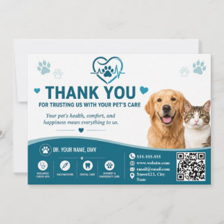 Aangepaste Veterinaire Bedankkaart met QR-code
