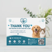 Aangepaste Veterinaire Bedankkaart met QR-code (Staand voorkant)