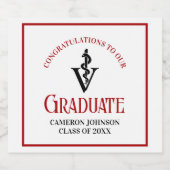 Aangepaste Veterinaire School Red Graduation Party Sparkling Wijnetiket (Enkel label)