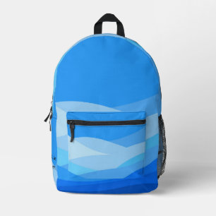 Aangepaste Vibrant Blauw Kleurrijk Patroon Estheti Bedrukte Rugzak