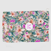 Aangepaste VICARIEUZE VACATIE Lush Tropical Floral Golfhanddoek (Horizontaal)