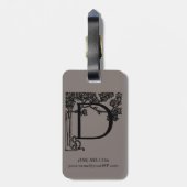 Aangepaste Victoriaans monogram letter D Bagagelabel (Achterkant verticaal)