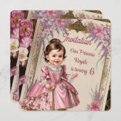 Aangepaste  Victoriaans Princess 6e Verjaardag I Kaart (Voorkant / Achterkant)