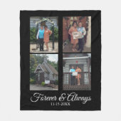 Aangepaste vier foto bruiloft modern script fleece deken (Voorkant)