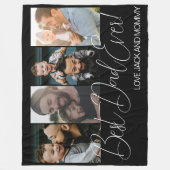 Aangepaste vier foto collage beste papa ooit fleece deken (Voorkant)
