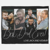 Aangepaste vier foto collage beste papa ooit fleece deken (Voorkant (Horizontaal))