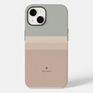 Aangepaste Vier Kleurenblok Roos Roze Blauwgroen G iPhone 14 Hoesje