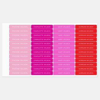 Aangepaste vier-namen school kinderdagverblijf tag labels
