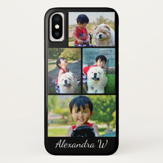 Aangepaste vier persoonlijke foto-collage Case-Mate iPhone case (Achterkant)