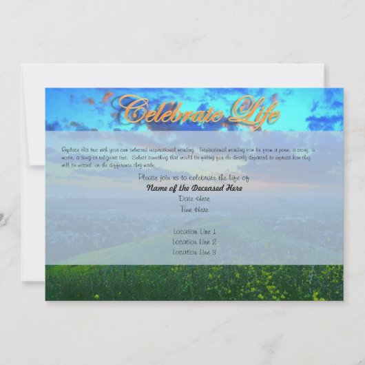 Aangepaste viering van levensuitnodigingen kaart (Voorkant)