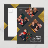 Aangepaste vierkant fotogalerie | Kerstfeestdag Briefkaart (Voorkant / Achterkant)