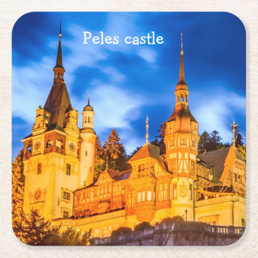 Aangepaste vierkant Onderzetters Peles (Voorkant)