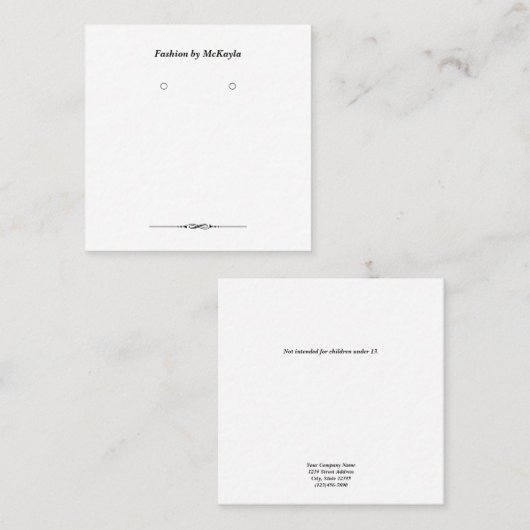 Aangepaste, vierkante, klassieke weergavescherm vo afsprakenkaartje (Voorkant / Achterkant)