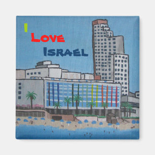 Aangepaste vierkante magneet Ik hou van Israël