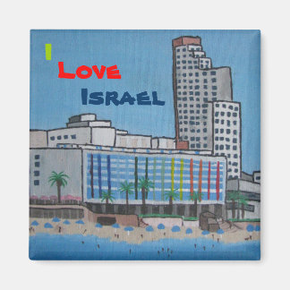 Aangepaste vierkante magneet Ik hou van Israël