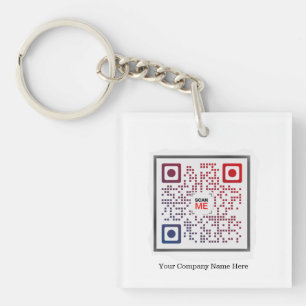 Aangepaste vierkante QR-code Sleutelhanger