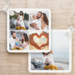 Aangepaste vijf foto gepersonaliseerde dubbelzijdi sleutelhanger