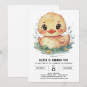 Aangepaste vijver eend verjaardag kaart (Voorkant / Achterkant)