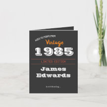 Aangepaste Vintage 1985 Beperkte Editie Verjaardag