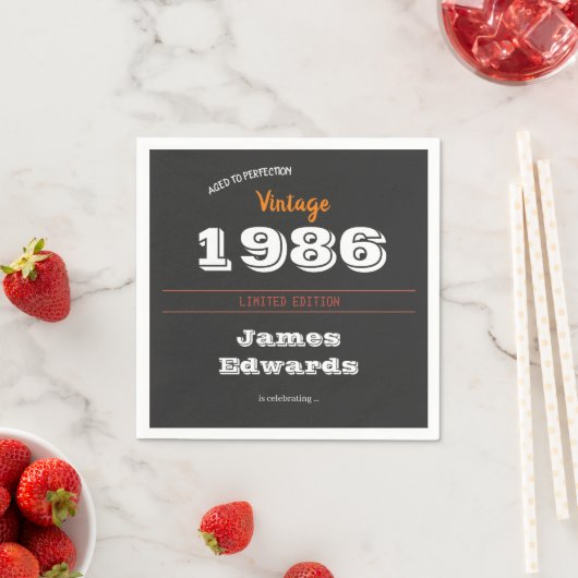 Aangepaste Vintage 1986 40e verjaardag servetten - (Insitu)