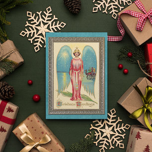 Aangepaste Vintage Antieke Kerst Wensen Feestdagen Kaart