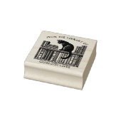 Aangepaste vintage bibliotheekkat, boek 	rubberstempel (Stempel)
