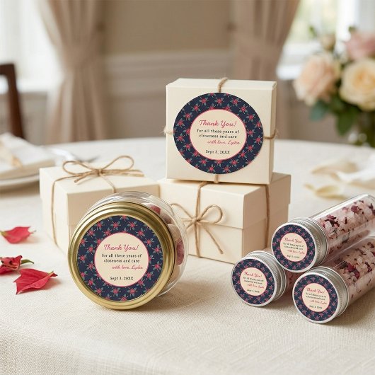 Aangepaste vintage bloemen bedank sticker