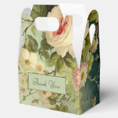 Aangepaste vintage bloemrozen groen bedankdoosjes (Geopend)