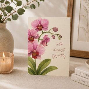 Aangepaste vintage condoleancekaart met orchideeën feestdagenkaart