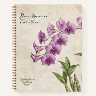 Aangepaste Vintage Dendrobium Bigibbum Orchidee Notitieboek