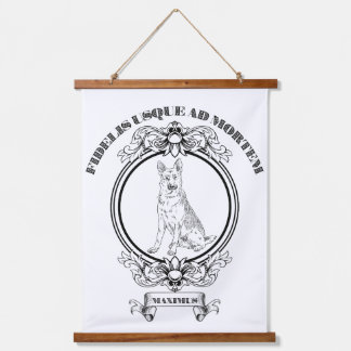Aangepaste vintage Duitse herder crest - Donkere A Hangend Wandkleed