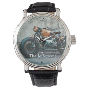 Aangepaste Vintage Duitse motorfiets Horloge
