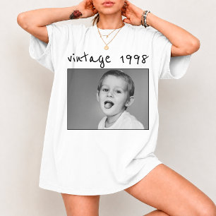 Aangepaste Vintage Foto En Jaar Nostalgische Verja T-shirt